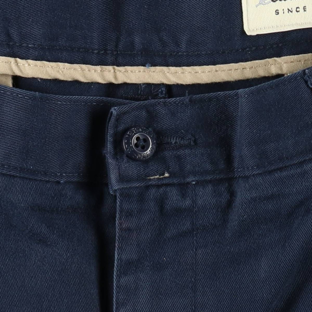 Eddie Bauer Two-Pleat Chino Pants, Men's Size W33 (approx.) cotton navy blue type Vintage Second Hand