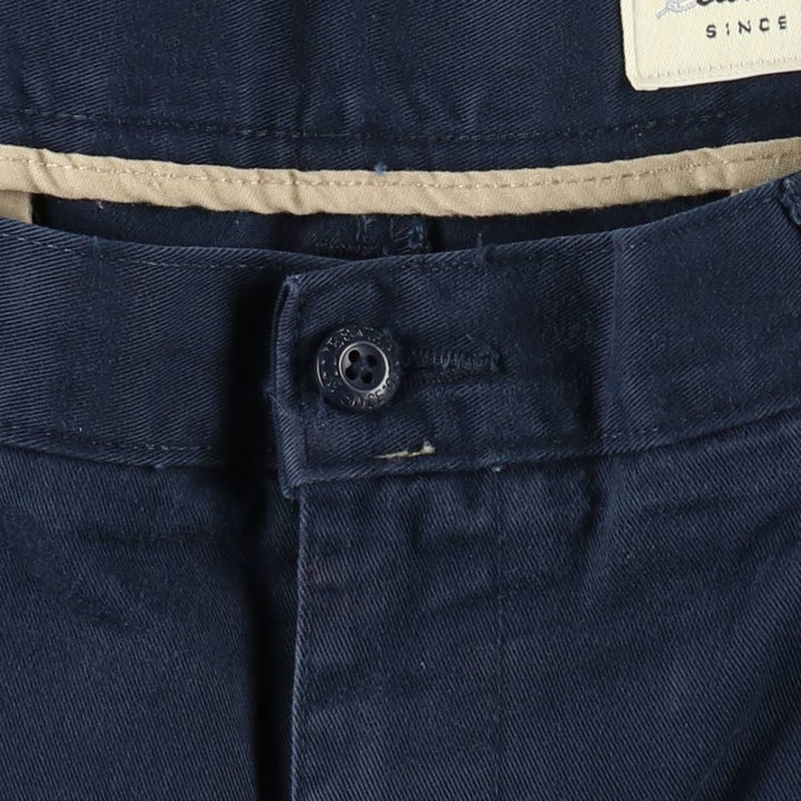 Eddie Bauer Two-Pleat Chino Pants, Men's Size W33 (approx.) cotton navy blue type Vintage Second Hand