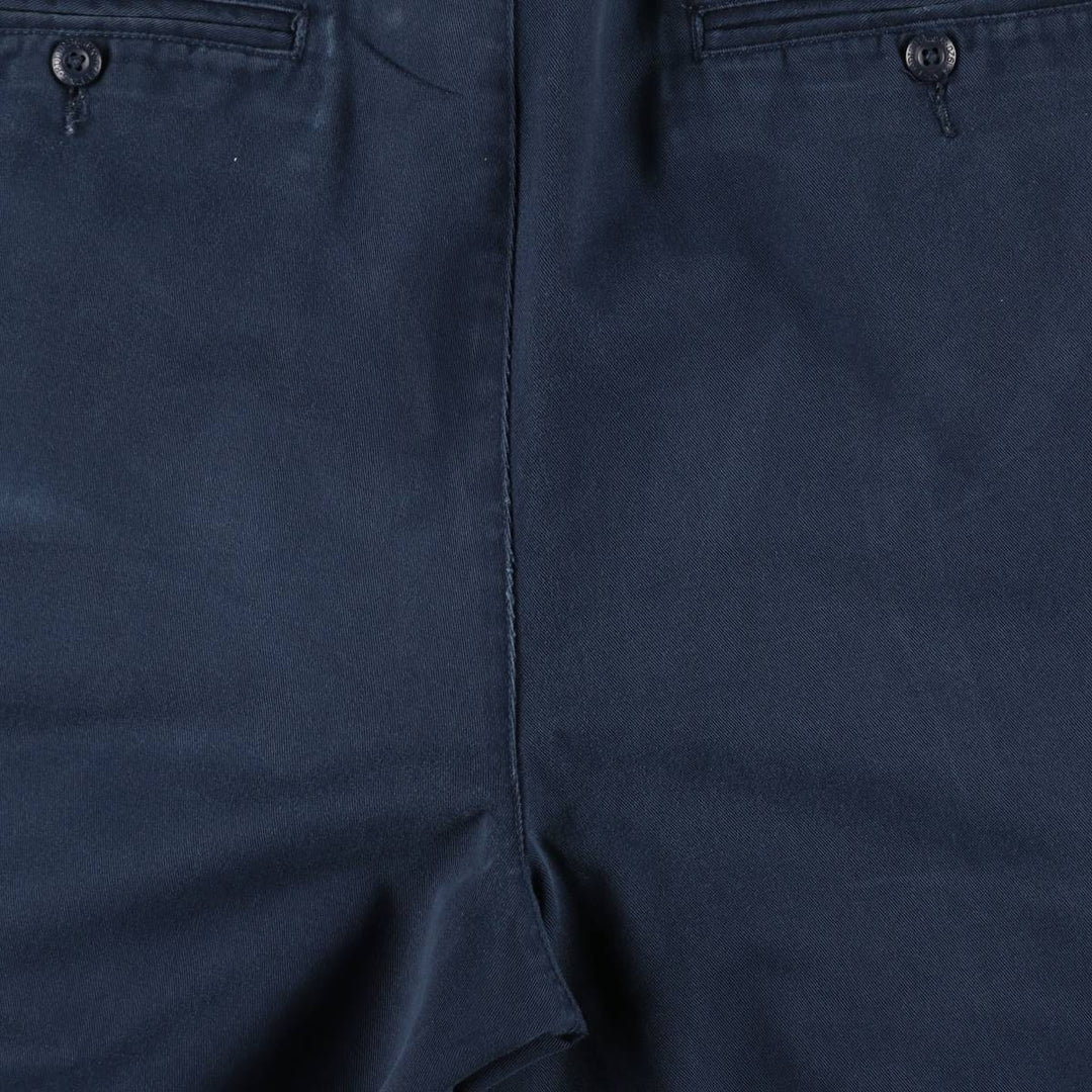 Eddie Bauer Two-Pleat Chino Pants, Men's Size W33 (approx.) cotton navy blue type Vintage Second Hand