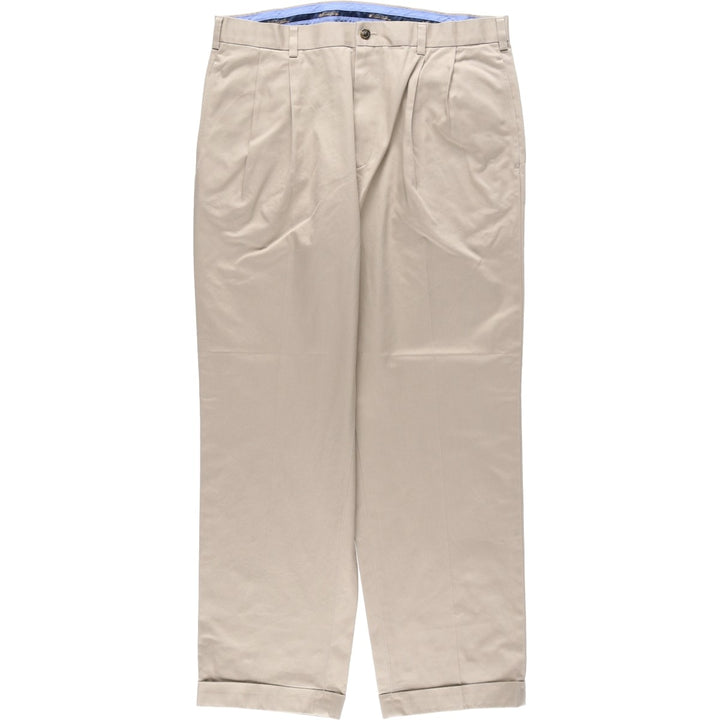 Brooks Brothers ADVANTAGE CHINO ELLIOT Two-Pleated Chino Pants, Men's, Size W36 cotton Beige type Vintage Second Hand