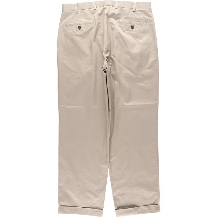 Brooks Brothers ADVANTAGE CHINO ELLIOT Two-Pleated Chino Pants, Men's, Size W36 cotton Beige type Vintage Second Hand