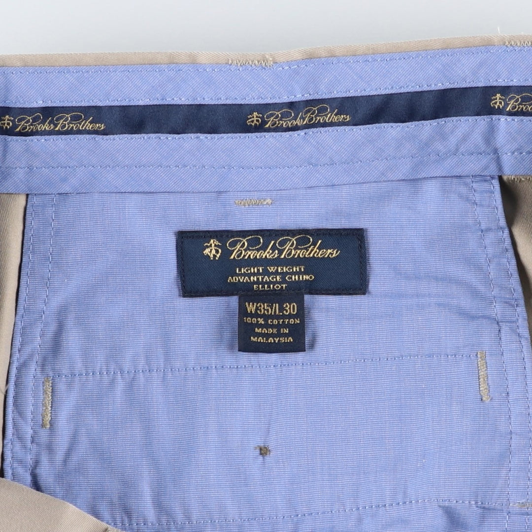 Brooks Brothers ADVANTAGE CHINO ELLIOT Two-Pleated Chino Pants, Men's, Size W36 cotton Beige type Vintage Second Hand