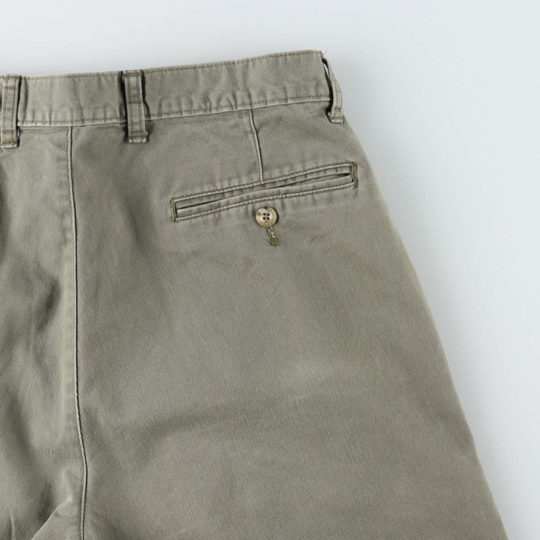 Eddie Bauer CLASSIC FIT Two-Pleat Chino Pants, Men's W33 (approx.) cotton Khaki type sage green Vintage Second Hand