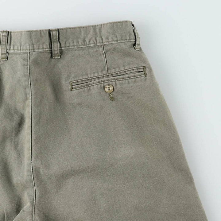Eddie Bauer CLASSIC FIT Two-Pleat Chino Pants, Men's W33 (approx.) cotton Khaki type sage green Vintage Second Hand