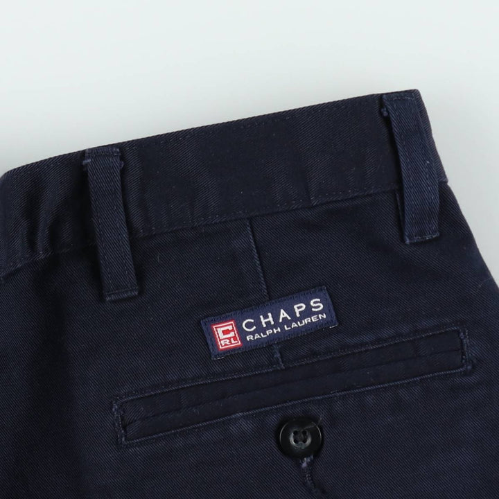 Ralph Lauren CHAPS Two-Pleat Chino Pants, Men's Size W32 (approx.) cotton navy blue type Vintage Second Hand
