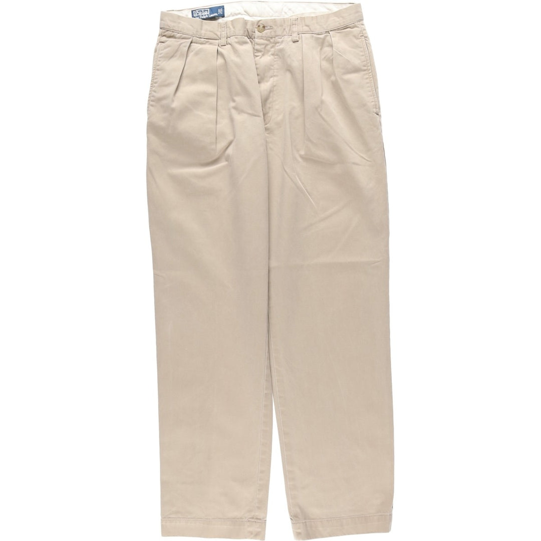 Ralph Lauren POLO by Ralph Lauren Two-pleat Chino Pants for Men, W31 equivalent cotton Beige type Vintage Second Hand