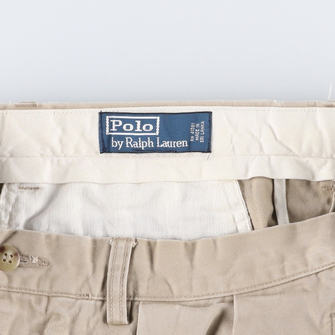 Ralph Lauren POLO by Ralph Lauren Two-pleat Chino Pants for Men, W31 equivalent cotton Beige type Vintage Second Hand