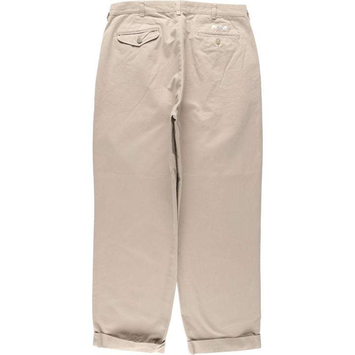 Ralph Lauren POLO by Ralph Lauren HAMMOND PANT, two-pleat chino pants, men's w35 equivalent cotton Beige type Vintage Second Hand