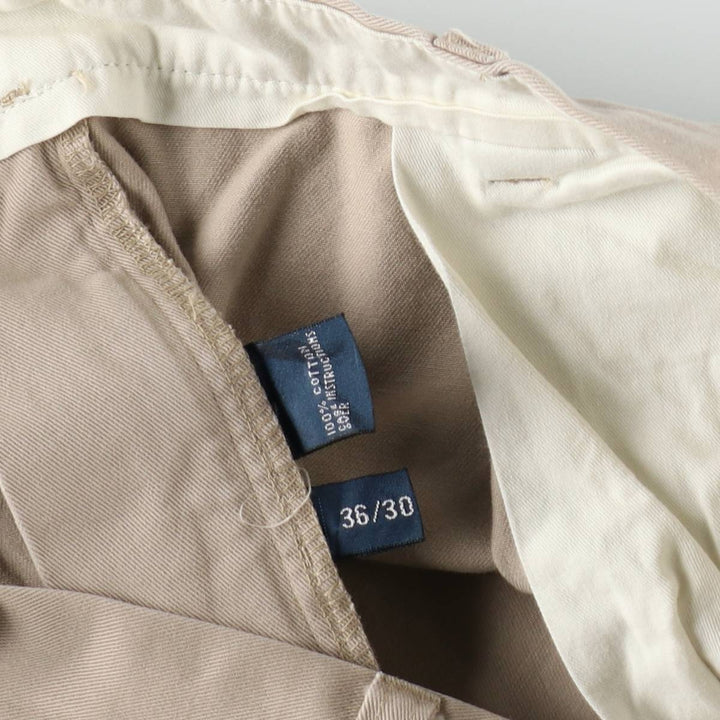 Ralph Lauren POLO by Ralph Lauren HAMMOND PANT, two-pleat chino pants, men's w35 equivalent cotton Beige type Vintage Second Hand