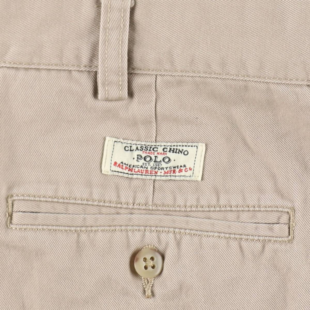Ralph Lauren POLO by Ralph Lauren HAMMOND PANT, two-pleat chino pants, men's w35 equivalent cotton Beige type Vintage Second Hand