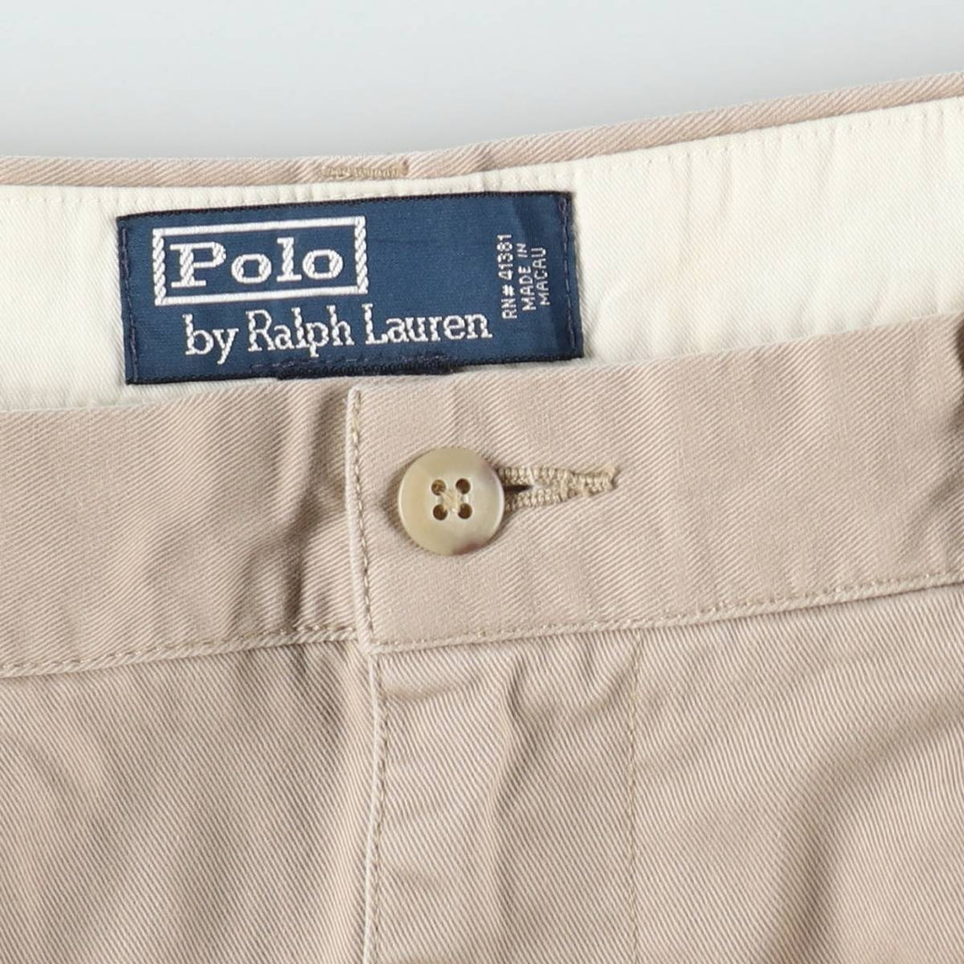 Ralph Lauren POLO by Ralph Lauren HAMMOND PANT, two-pleat chino pants, men's w35 equivalent cotton Beige type Vintage Second Hand