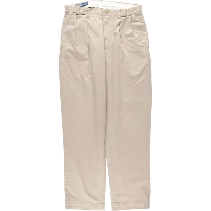 Ralph Lauren POLO by Ralph Lauren ETHAN PANT Two-pleat Chino Pants Men's W34 equivalent cotton Beige type Vintage Second Hand