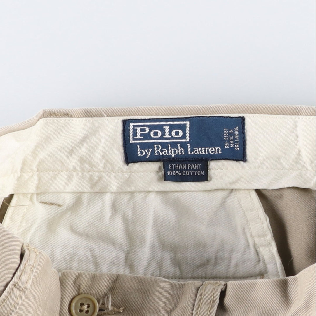 Ralph Lauren POLO by Ralph Lauren ETHAN PANT Two-pleat Chino Pants Men's W34 equivalent cotton Beige type Vintage Second Hand