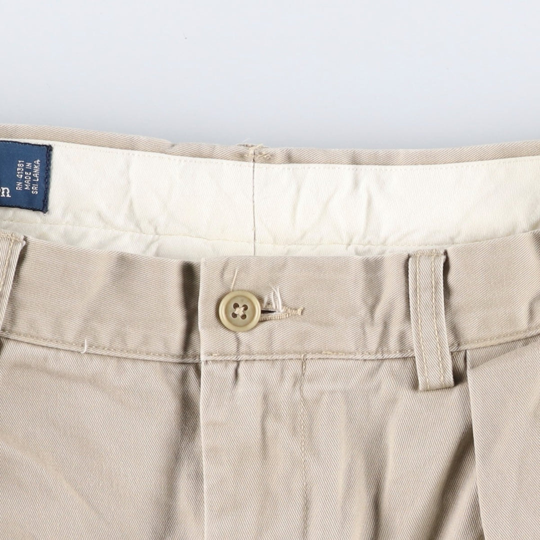 Ralph Lauren POLO by Ralph Lauren ETHAN PANT Two-pleat Chino Pants Men's W34 equivalent cotton Beige type Vintage Second Hand