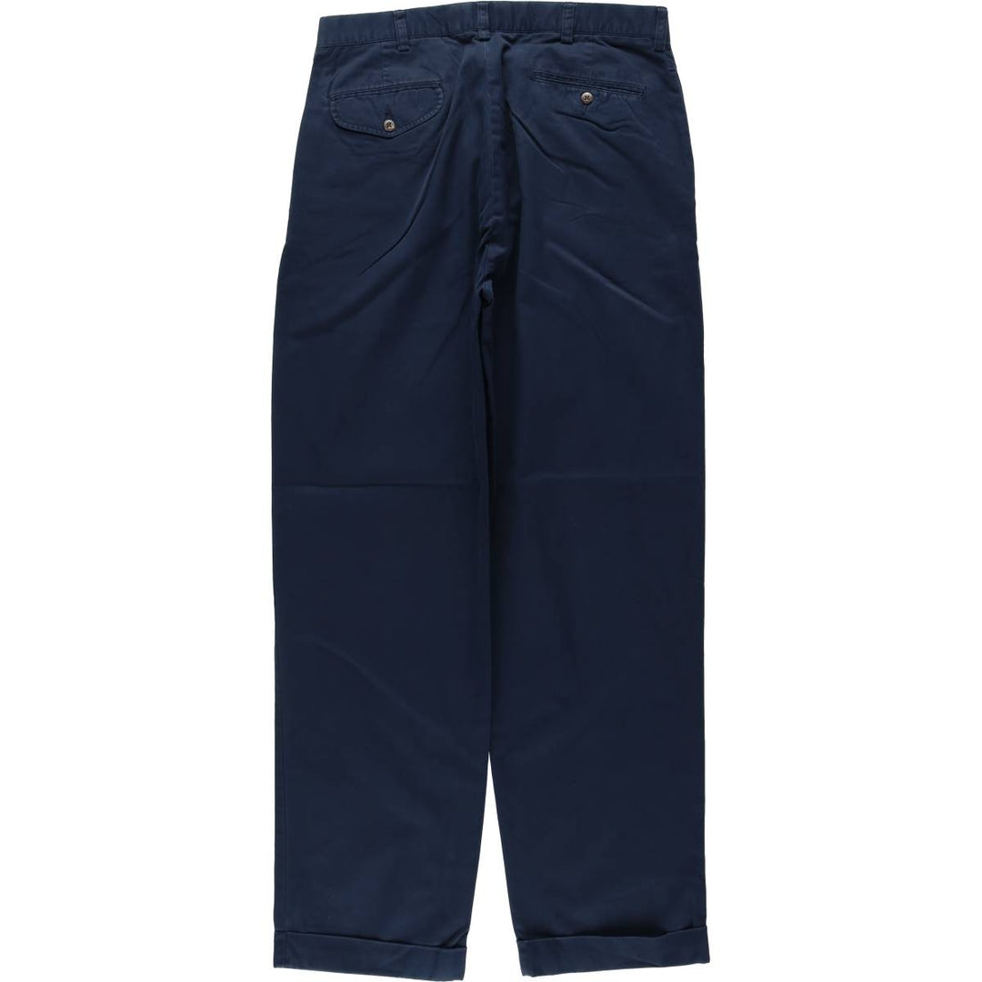 Ralph Lauren POLO by Ralph Lauren HAMMOND PANT, two-pleat chino pants, men's, w34 equivalent cotton navy blue type Vintage Second Hand