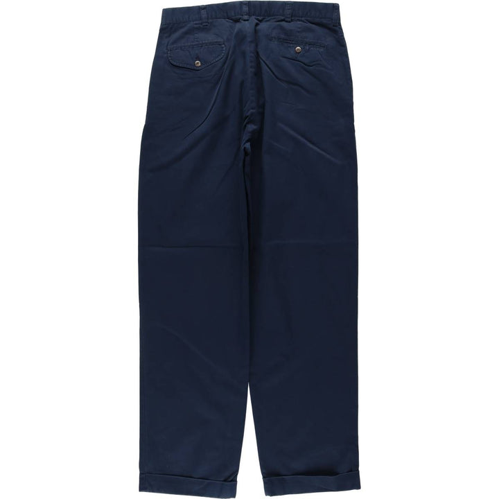 Ralph Lauren POLO by Ralph Lauren HAMMOND PANT, two-pleat chino pants, men's, w34 equivalent cotton navy blue type Vintage Second Hand