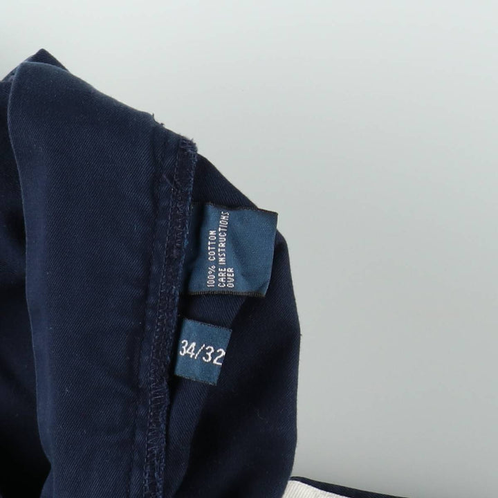 Ralph Lauren POLO by Ralph Lauren HAMMOND PANT, two-pleat chino pants, men's, w34 equivalent cotton navy blue type Vintage Second Hand