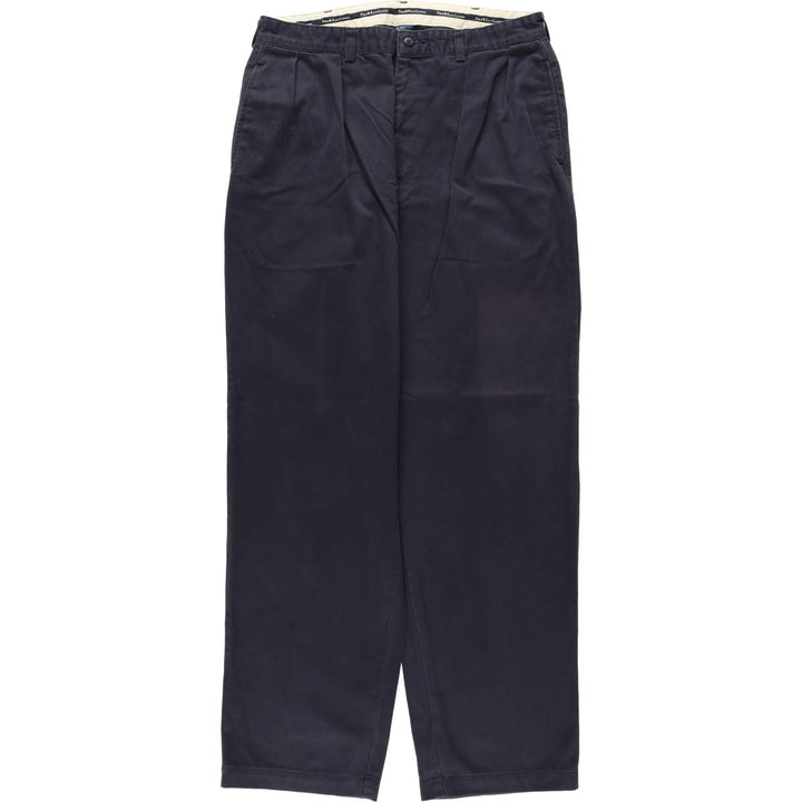 Ralph Lauren Polo Ralph Lauren Andrew Pant Two-pleat Chino Pants Men's Size W34 cotton navy blue type Vintage Second Hand