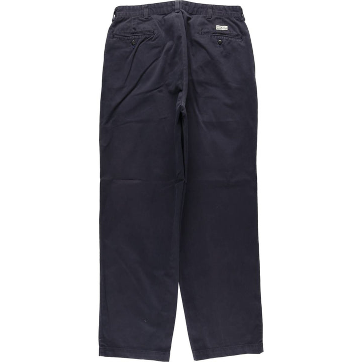 Ralph Lauren Polo Ralph Lauren Andrew Pant Two-pleat Chino Pants Men's Size W34 cotton navy blue type Vintage Second Hand
