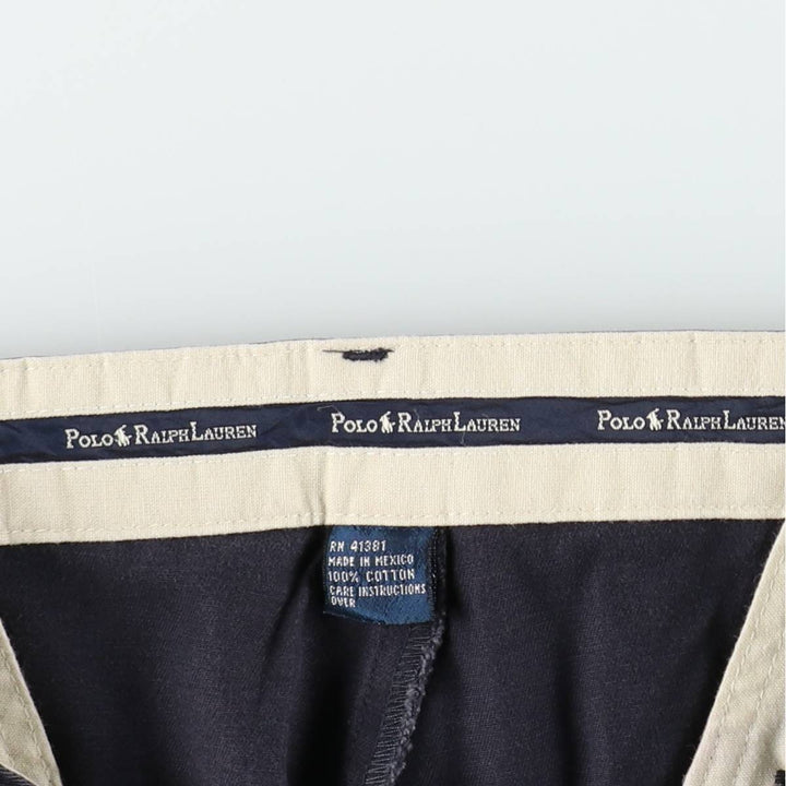 Ralph Lauren Polo Ralph Lauren Andrew Pant Two-pleat Chino Pants Men's Size W34 cotton navy blue type Vintage Second Hand