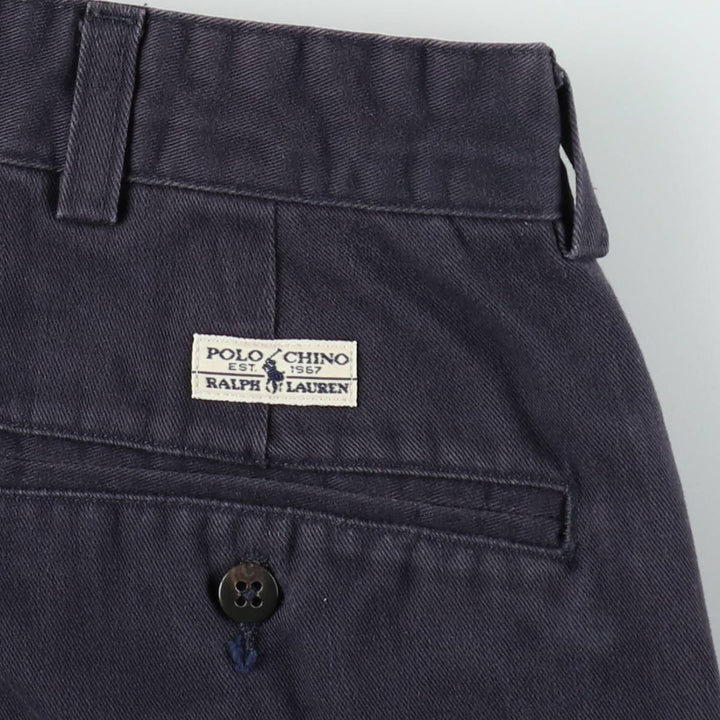 Ralph Lauren Polo Ralph Lauren Andrew Pant Two-pleat Chino Pants Men's Size W34 cotton navy blue type Vintage Second Hand