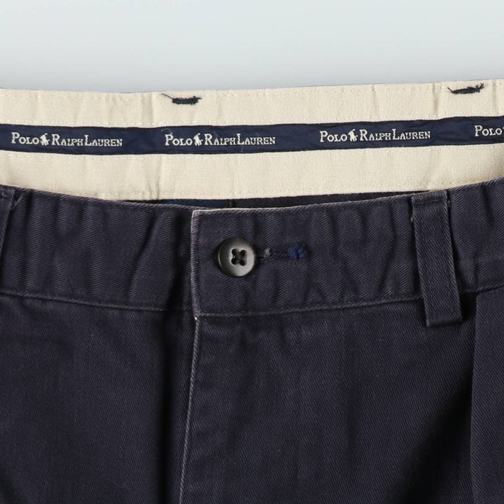 Ralph Lauren Polo Ralph Lauren Andrew Pant Two-pleat Chino Pants Men's Size W34 cotton navy blue type Vintage Second Hand