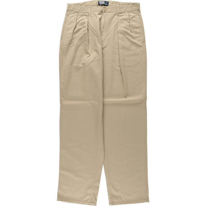 Ralph Lauren POLO by Ralph Lauren Two-pleat Chino Pants for Men, W33 equivalent cotton Beige type Vintage Second Hand