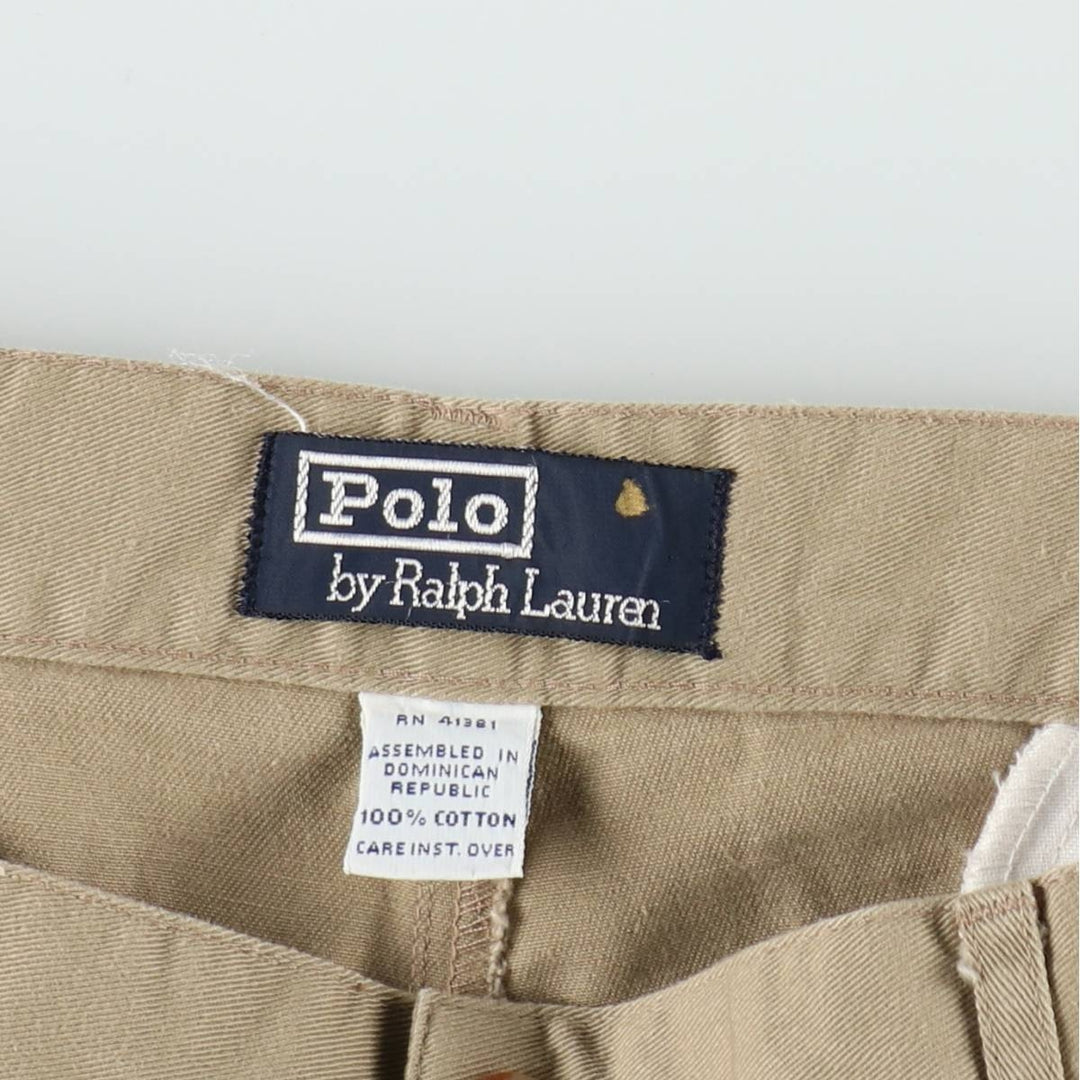 Ralph Lauren POLO by Ralph Lauren Two-pleat Chino Pants for Men, W33 equivalent cotton Beige type Vintage Second Hand