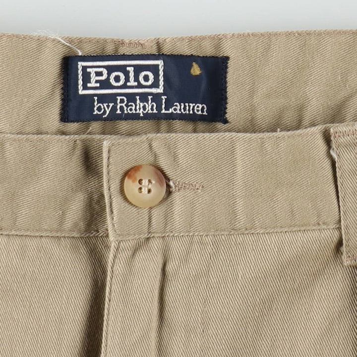 Ralph Lauren POLO by Ralph Lauren Two-pleat Chino Pants for Men, W33 equivalent cotton Beige type Vintage Second Hand