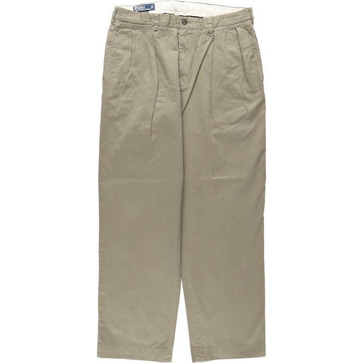 Ralph Lauren POLO by Ralph Lauren ANDREW PANT Two-pleat chino pants for men, equivalent to W34 cotton Khaki type beige Vintage Second Hand