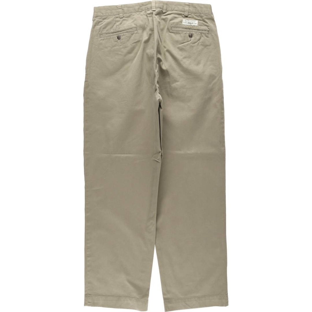 Ralph Lauren POLO by Ralph Lauren ANDREW PANT Two-pleat chino pants for men, equivalent to W34 cotton Khaki type beige Vintage Second Hand