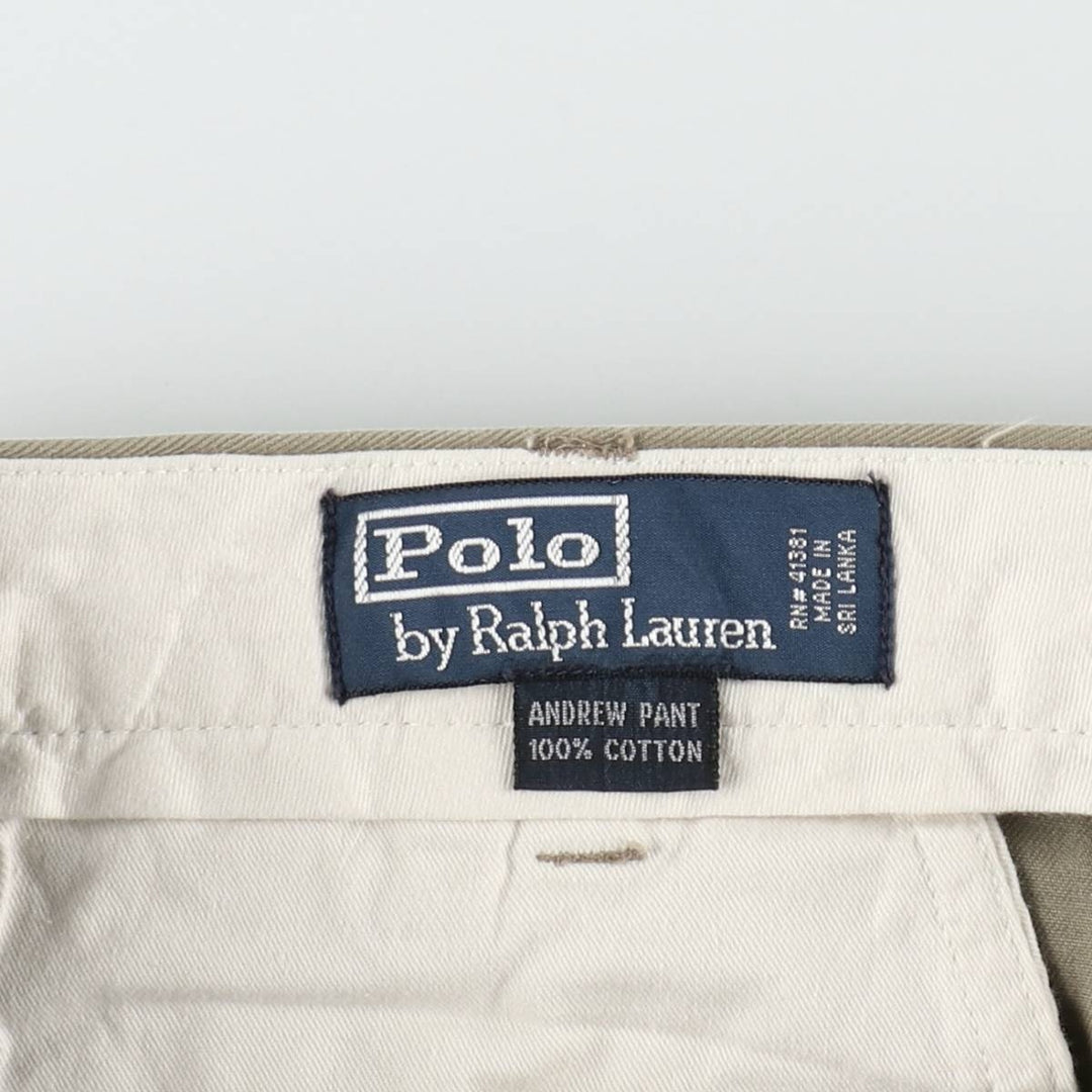 Ralph Lauren POLO by Ralph Lauren ANDREW PANT Two-pleat chino pants for men, equivalent to W34 cotton Khaki type beige Vintage Second Hand