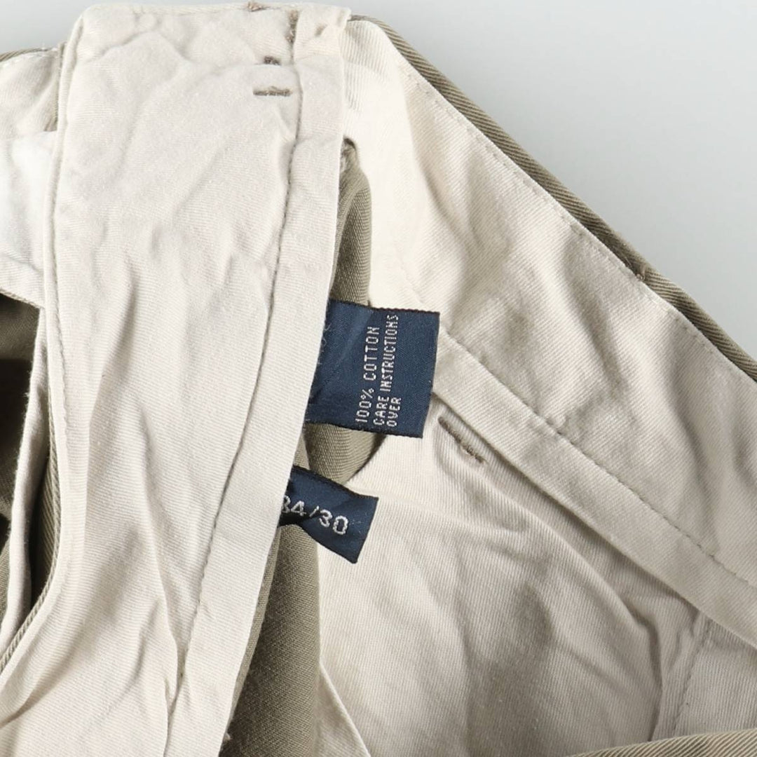 Ralph Lauren POLO by Ralph Lauren ANDREW PANT Two-pleat chino pants for men, equivalent to W34 cotton Khaki type beige Vintage Second Hand