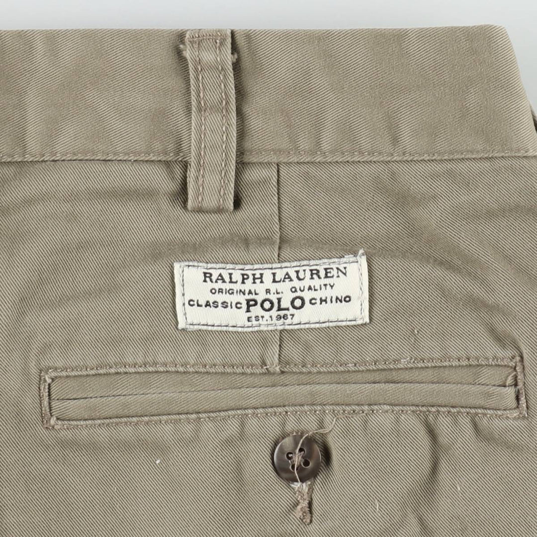 Ralph Lauren POLO by Ralph Lauren ANDREW PANT Two-pleat chino pants for men, equivalent to W34 cotton Khaki type beige Vintage Second Hand