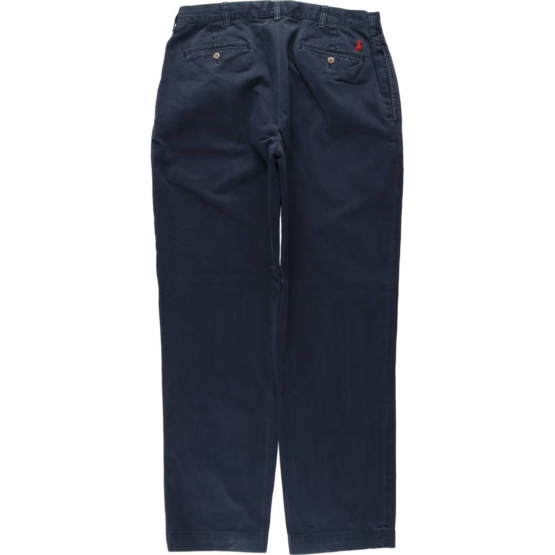 Ralph Lauren POLO by Ralph Lauren ETHAN PANT Two-pleat chino pants for men, size W34 cotton navy blue type Vintage Second Hand