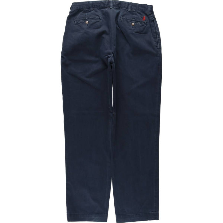 Ralph Lauren POLO by Ralph Lauren ETHAN PANT Two-pleat chino pants for men, size W34 cotton navy blue type Vintage Second Hand