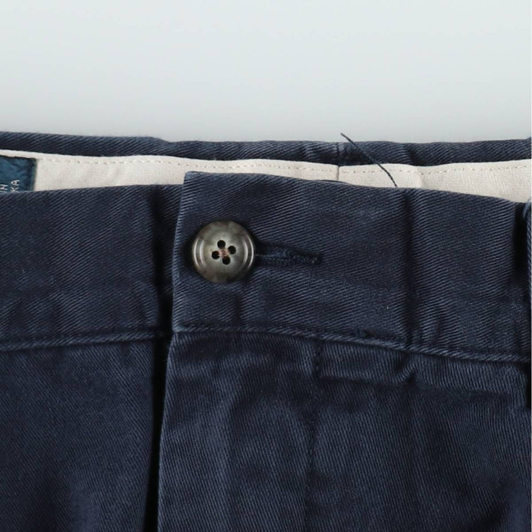 Ralph Lauren POLO by Ralph Lauren ETHAN PANT Two-pleat chino pants for men, size W34 cotton navy blue type Vintage Second Hand
