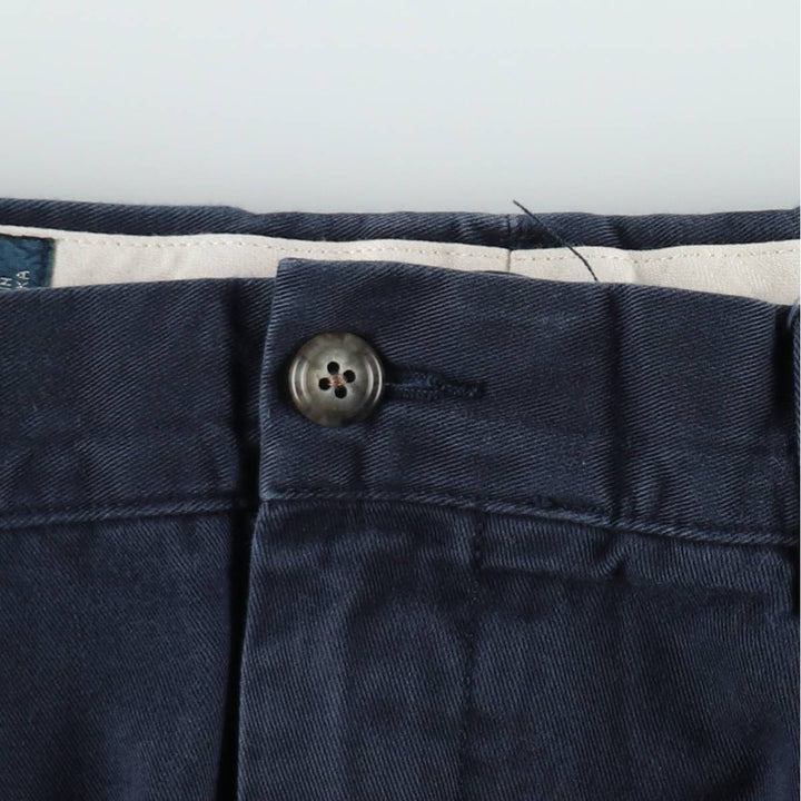 Ralph Lauren POLO by Ralph Lauren ETHAN PANT Two-pleat chino pants for men, size W34 cotton navy blue type Vintage Second Hand