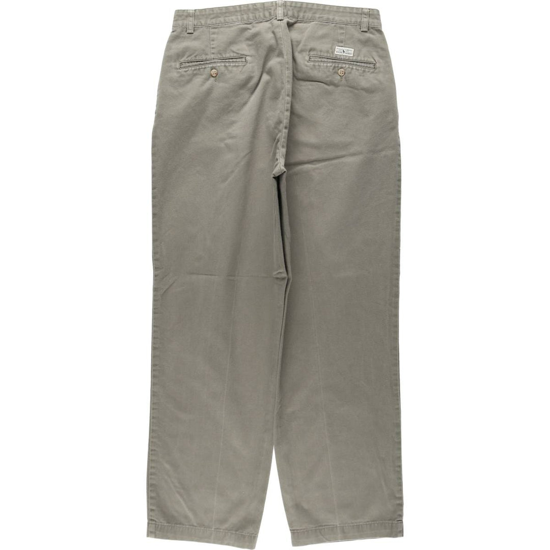 Ralph Lauren Polo Ralph Lauren Andrew Pant Two-pleat Chino Pants Men's Size W33 cotton gray type Vintage Second Hand