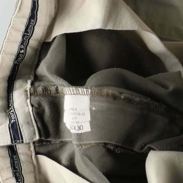 Ralph Lauren Polo Ralph Lauren Andrew Pant Two-pleat Chino Pants Men's Size W33 cotton gray type Vintage Second Hand