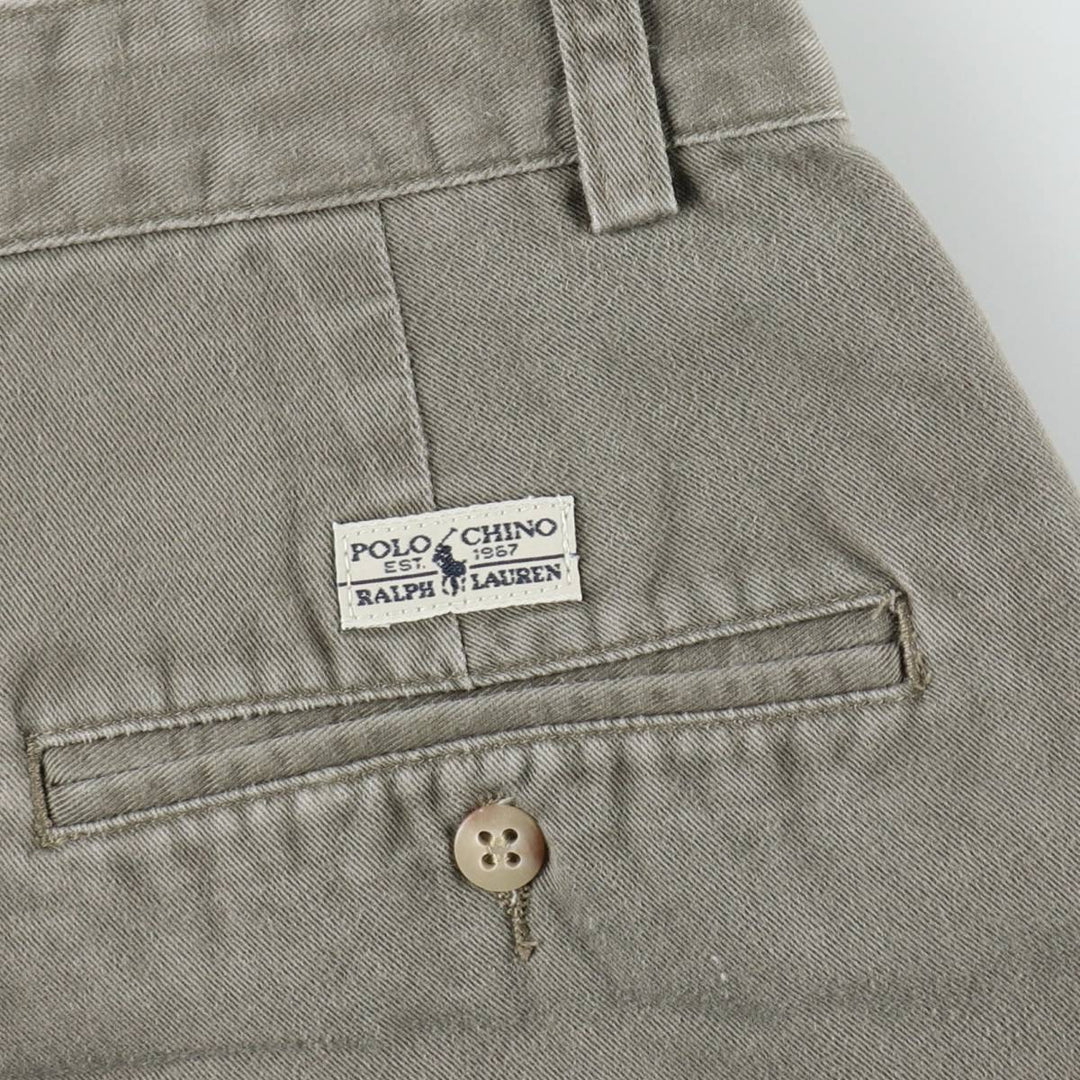 Ralph Lauren Polo Ralph Lauren Andrew Pant Two-pleat Chino Pants Men's Size W33 cotton gray type Vintage Second Hand