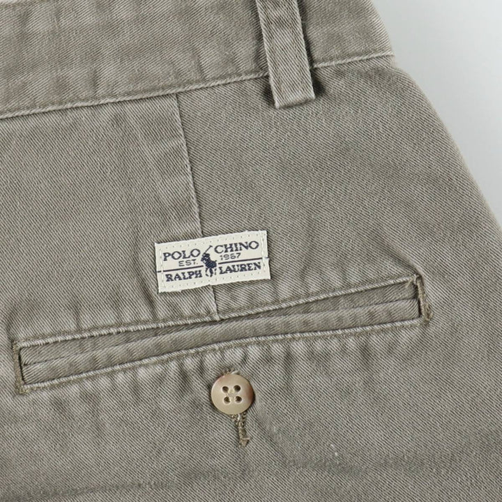 Ralph Lauren Polo Ralph Lauren Andrew Pant Two-pleat Chino Pants Men's Size W33 cotton gray type Vintage Second Hand