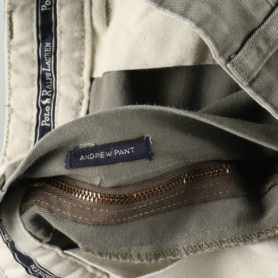 Ralph Lauren Polo Ralph Lauren Andrew Pant Two-pleat Chino Pants Men's Size W33 cotton gray type Vintage Second Hand