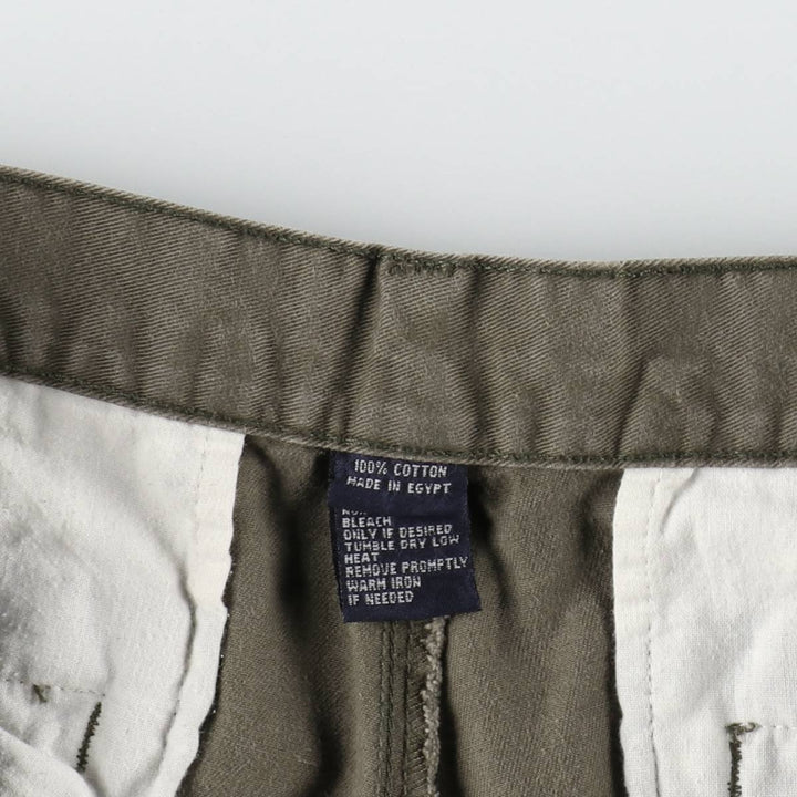 Ralph Lauren CHAPS Two-Pleat Chino Pants, Men's Size W35 (approx.) cotton Khaki type Vintage Second Hand