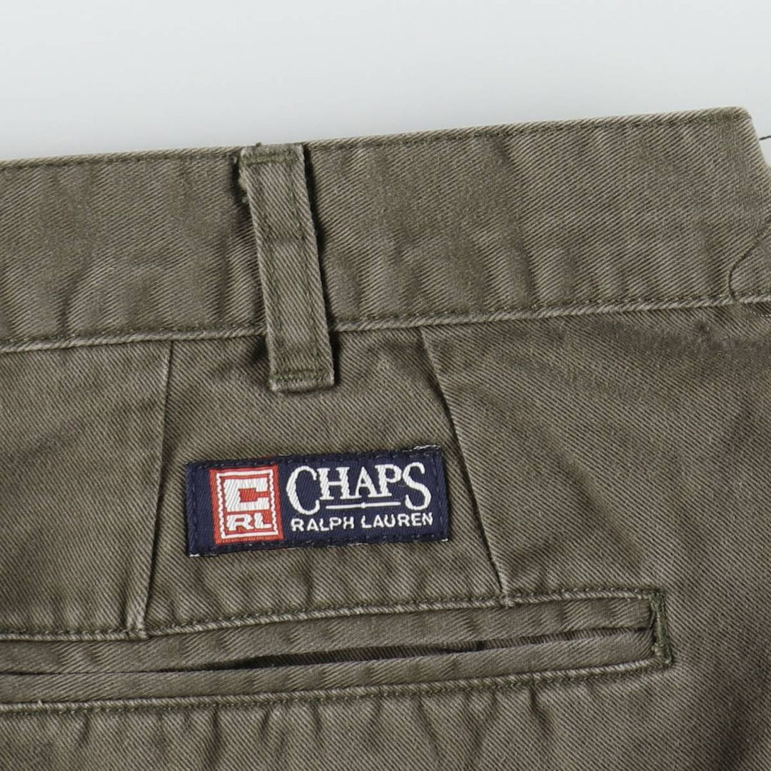 Ralph Lauren CHAPS Two-Pleat Chino Pants, Men's Size W35 (approx.) cotton Khaki type Vintage Second Hand