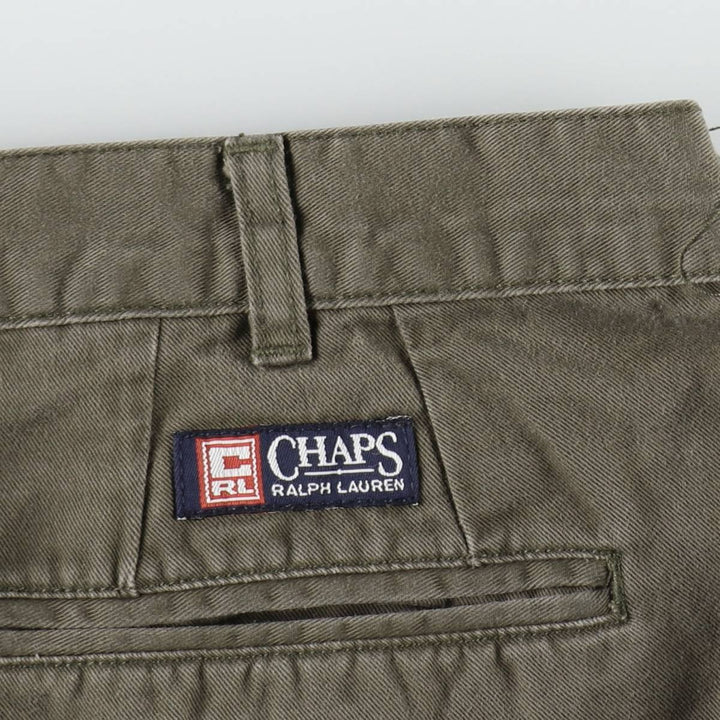 Ralph Lauren CHAPS Two-Pleat Chino Pants, Men's Size W35 (approx.) cotton Khaki type Vintage Second Hand