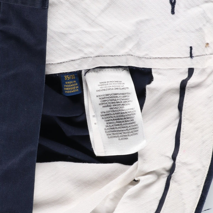Ralph Lauren POLO RALPH LAUREN Stretch Classic Fit Chino Pants, Men's Size W36 (approx.) cotton navy blue type Vintage Second Hand
