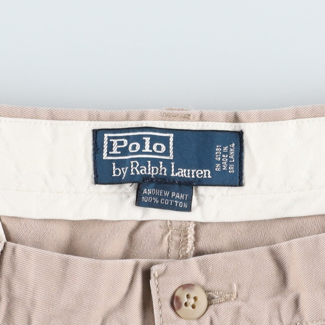 Ralph Lauren POLO by Ralph Lauren ANDREW PANT Two-pleat Chino Pants Men's W36 equivalent cotton Beige type Vintage Second Hand