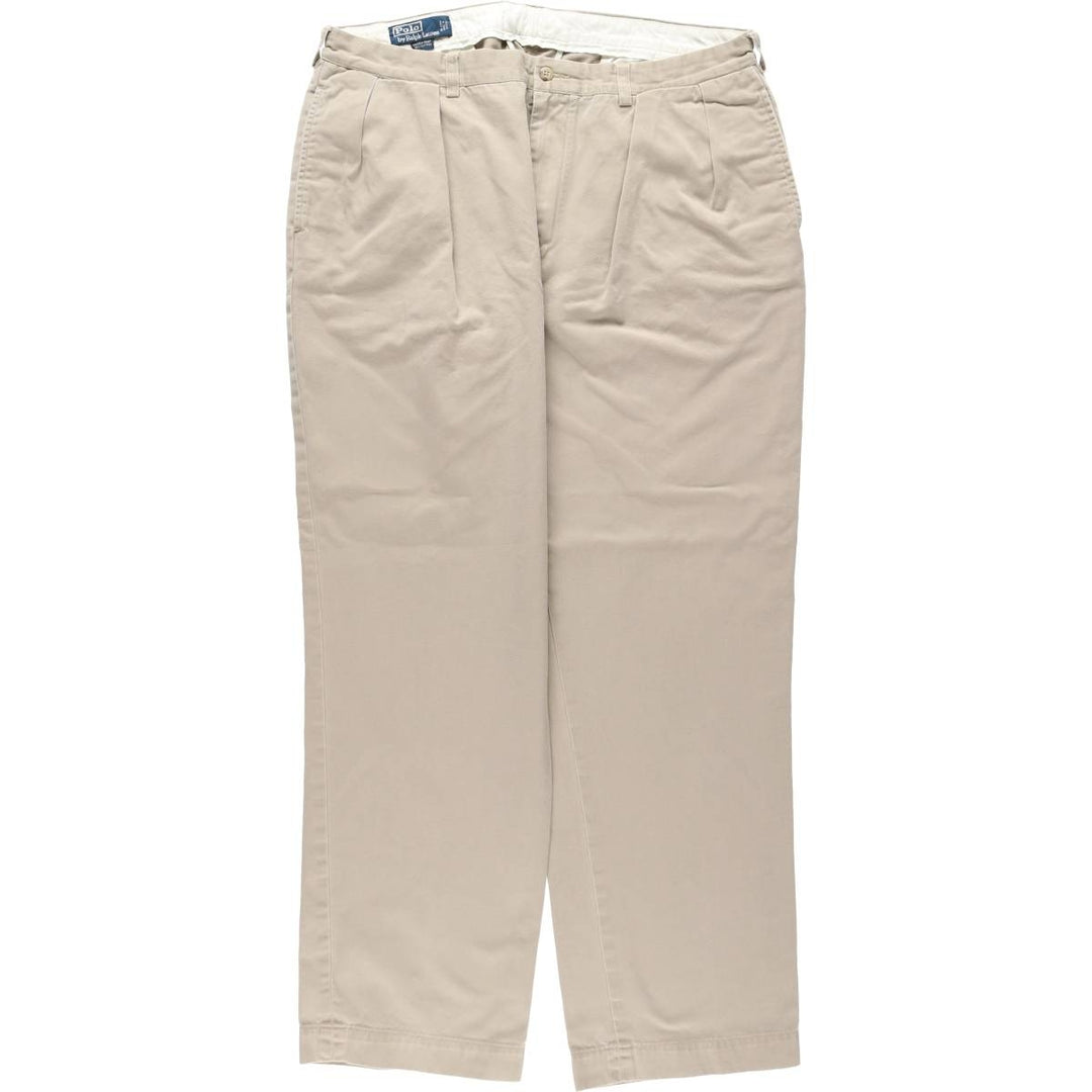 Ralph Lauren POLO by Ralph Lauren ANDREW PANT Two-pleat Chino Pants Men's Size W38 cotton Beige type Vintage Second Hand