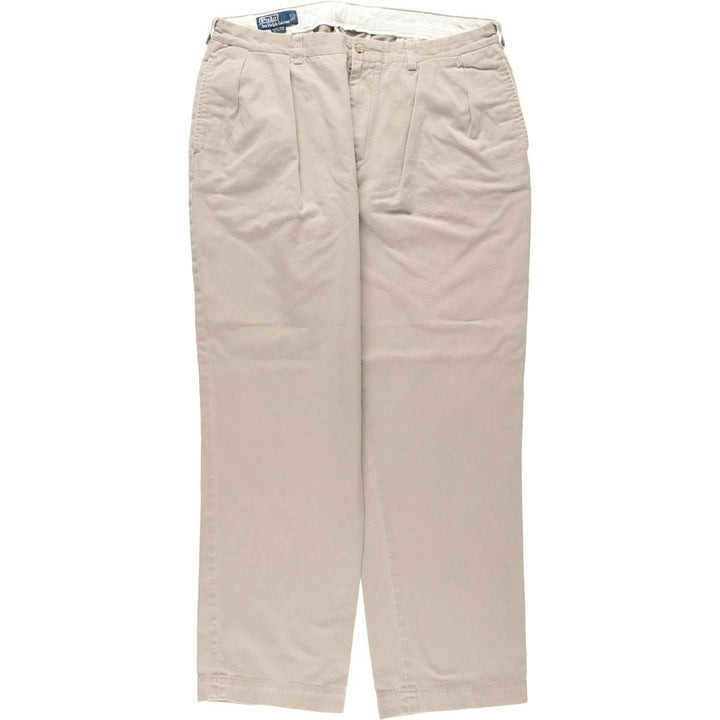 Ralph Lauren POLO by Ralph Lauren ANDREW PANT Two-pleat Chino Pants Men's Size W38 cotton Beige type Vintage Second Hand